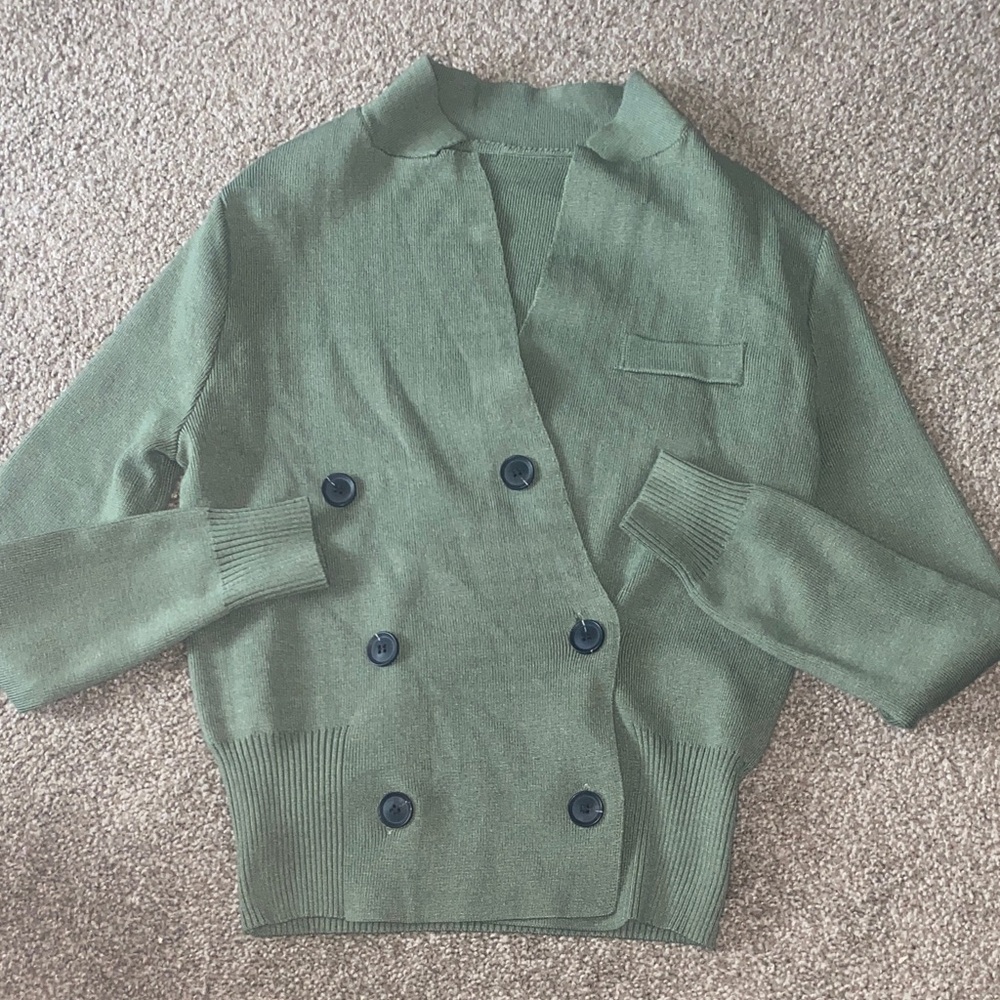 Green cardigan